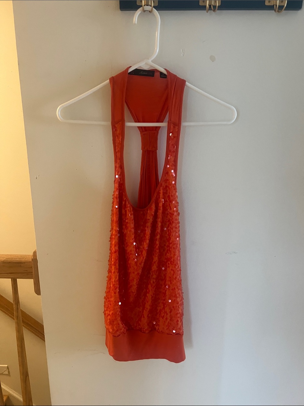 Red Sequin Racerback Tank Top